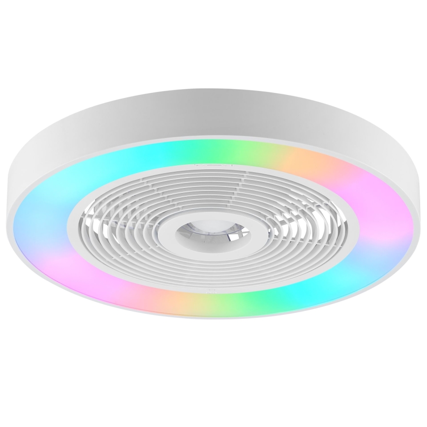 Brilliant - LED RGBW Plafonnier dimmable avec ventilateur CATANIA LED/37W/230V 2700-6500K Ø 48,6 cm blanc + télécommande