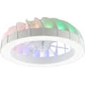 Brilliant - LED RGBW Ventilatore a soffitto dimmerabile con luce FANORA LED/30W/230V 2700-6500K diametro 46 cm bianco + telecomando