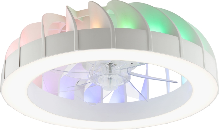Brilliant - LED RGBW Ventilatore a soffitto dimmerabile con luce FANORA LED/30W/230V 2700-6500K diametro 46 cm bianco + telecomando