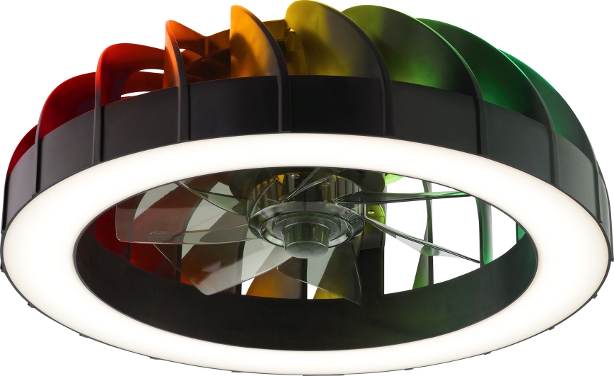 Brilliant - LED RGBW Ventilatore a soffitto dimmerabile con luce FANORA LED/30W/230V 2700-6500K diametro 46 cm nero + telecomando