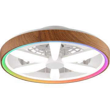 Brilliant - LED RGBW Ventilatore a soffitto dimmerabile GAIANO LED/24W/230V 2700-6500K diametro 48 cm marrone + telecomando