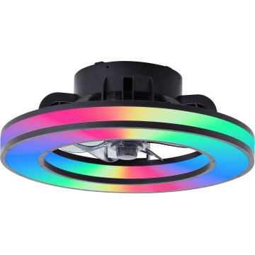 Brilliant - LED RGBW Ventilatore a soffitto dimmerabile MONDELLO LED/26W/230V 2700-6500K diametro 41 cm nero + telecomando