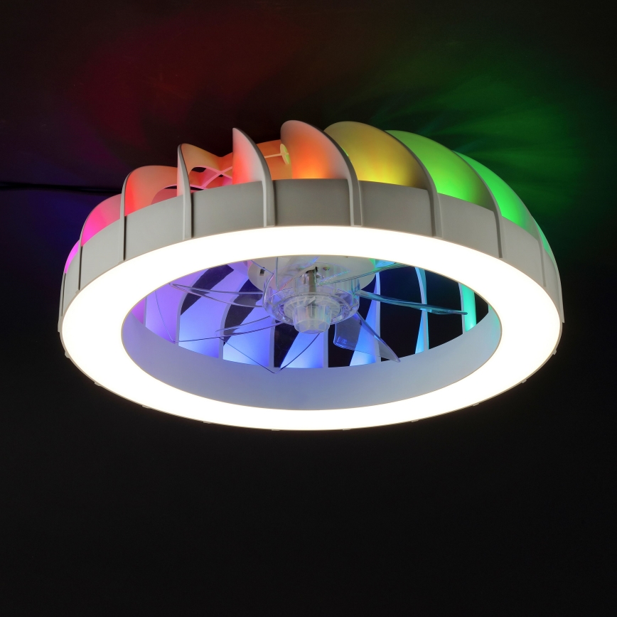 Brilliant - LED RGBW Ventilatore a soffitto dimmerabile con luce FANORA LED/30W/230V 2700-6500K diametro 46 cm bianco + telecomando