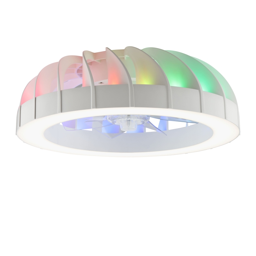 Brilliant - LED RGBW Ventilatore a soffitto dimmerabile con luce FANORA LED/30W/230V 2700-6500K diametro 46 cm bianco + telecomando