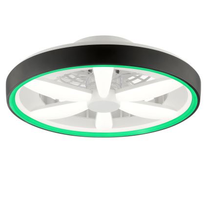 Brilliant - LED RGBW Ventilatore a soffitto dimmerabile con luce GAIANO LED/48W/230V 2700-6500K nero + telecomando