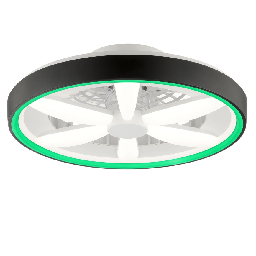 Brilliant - LED RGBW Ventilatore a soffitto dimmerabile con luce GAIANO LED/48W/230V 2700-6500K nero + telecomando