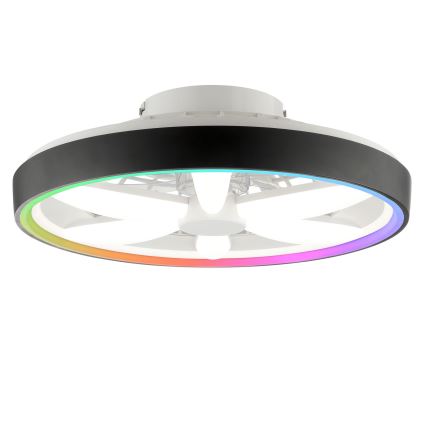 Brilliant - LED RGBW Ventilatore a soffitto dimmerabile con luce GAIANO LED/48W/230V 2700-6500K nero + telecomando