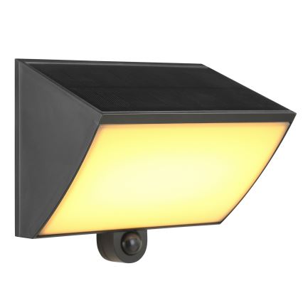 Brilliant - LED-Solar-Wandleuchte mit Sensor SIERRA LED/6W/3,7V 2700/4000/6500K 2000 mAh IP54 schwarz