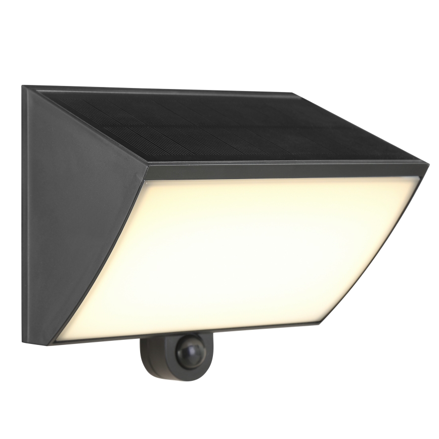 Brilliant - LED-Solar-Wandleuchte mit Sensor SIERRA LED/6W/3,7V 2700/4000/6500K 2000 mAh IP54 schwarz