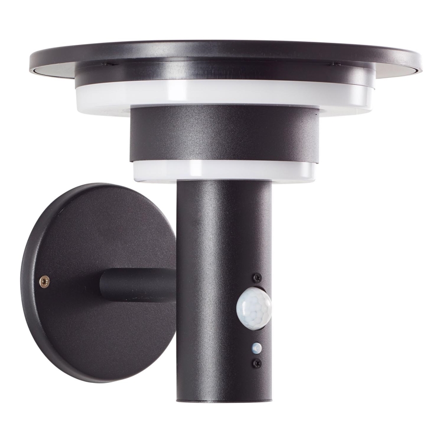 Brilliant - LED-Solarwandleuchte mit Sensor GARVINA LED/3W/3,7V 2000 mAh IP44 schwarz