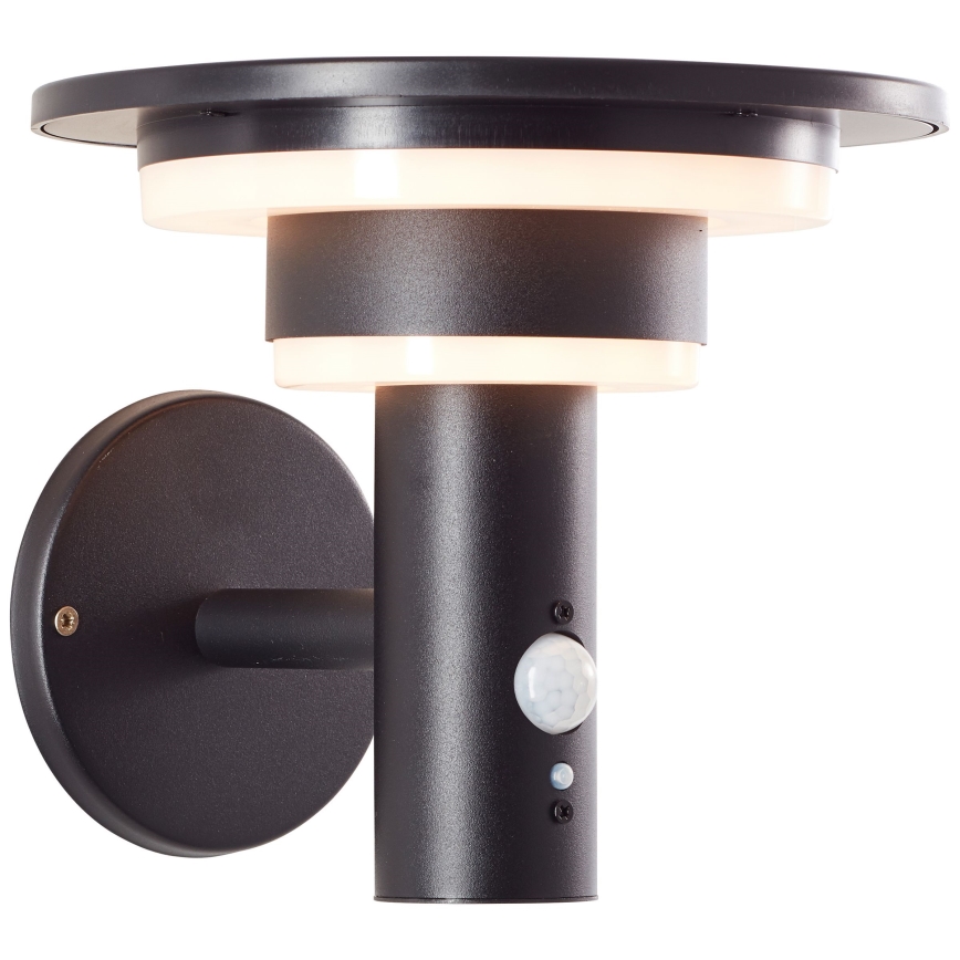 Brilliant - LED-Solarwandleuchte mit Sensor GARVINA LED/3W/3,7V 2000 mAh IP44 schwarz