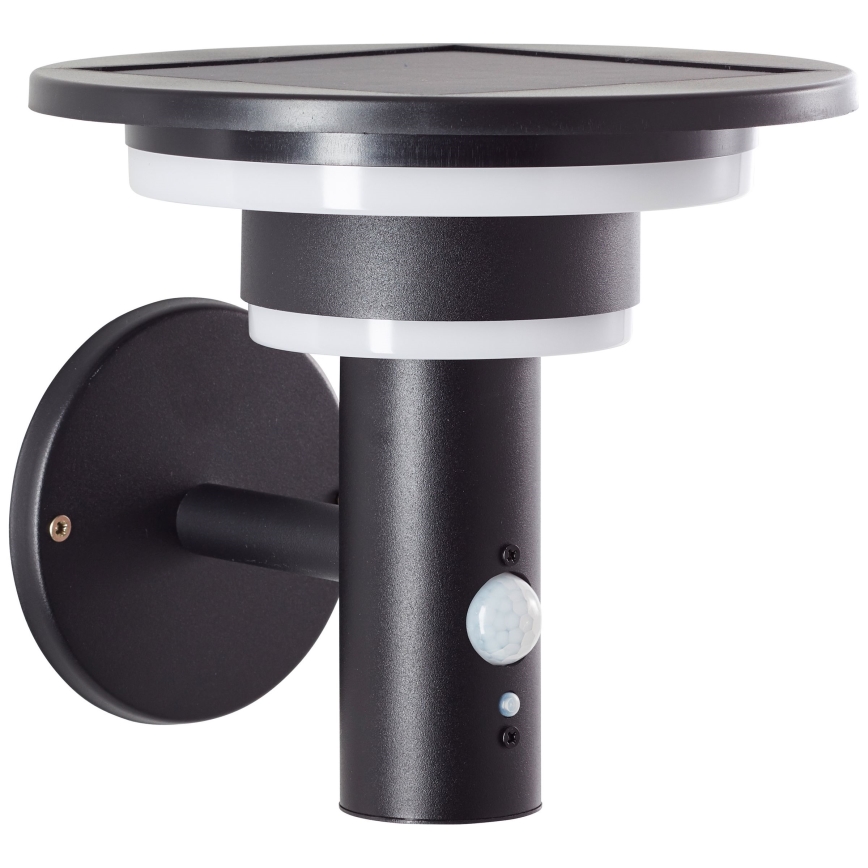 Brilliant - LED-Solarwandleuchte mit Sensor GARVINA LED/3W/3,7V 2000 mAh IP44 schwarz