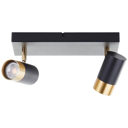 Brilliant - LED Spot VIGOLO 2xGU10/5W/230V schwarz/gold