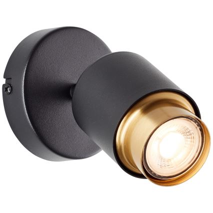Brilliant - LED-Wandspot COVELO 1xGU10/5W/230V schwarz/gold