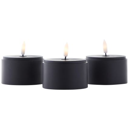 Brilliant - Lot de 3 bougies LED BOUGIE LED/2xAA IP44 noir/fumé