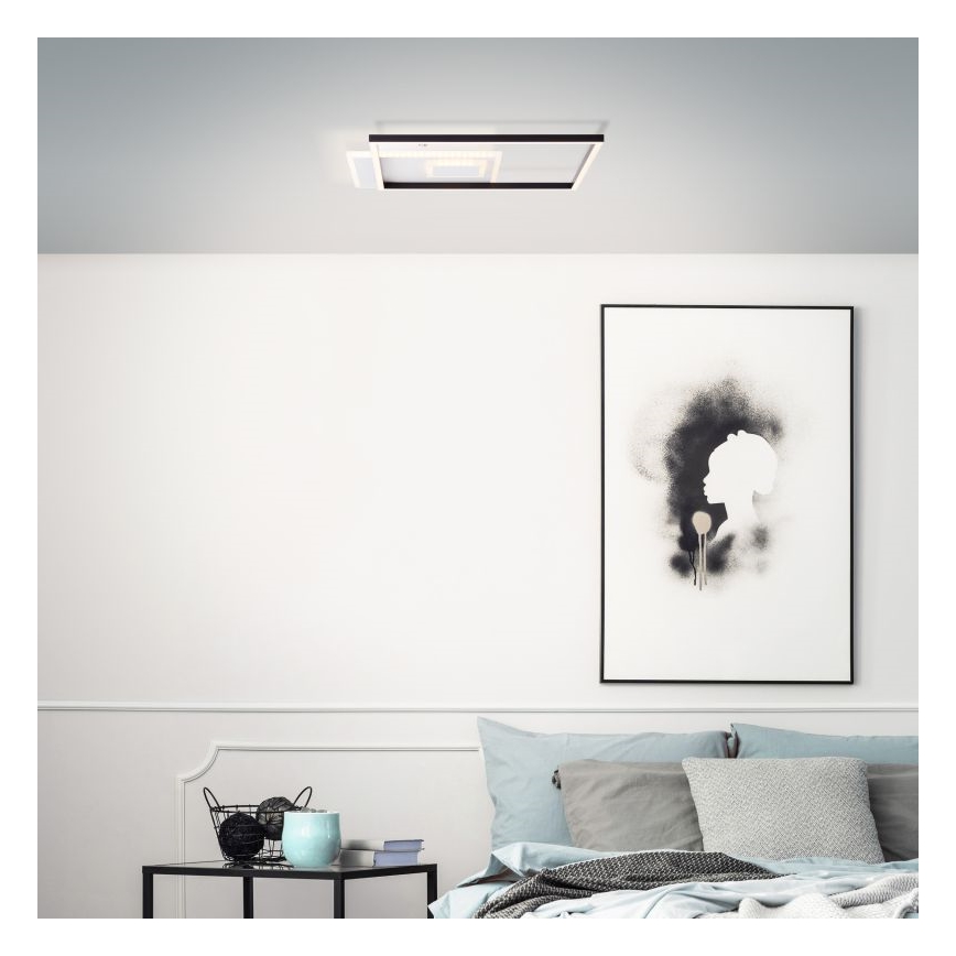 Brilliant - Plafoniera LED dimmerabile IORGO LED/40W/230V 3000K 43,5x43,5 cm bianco/nero