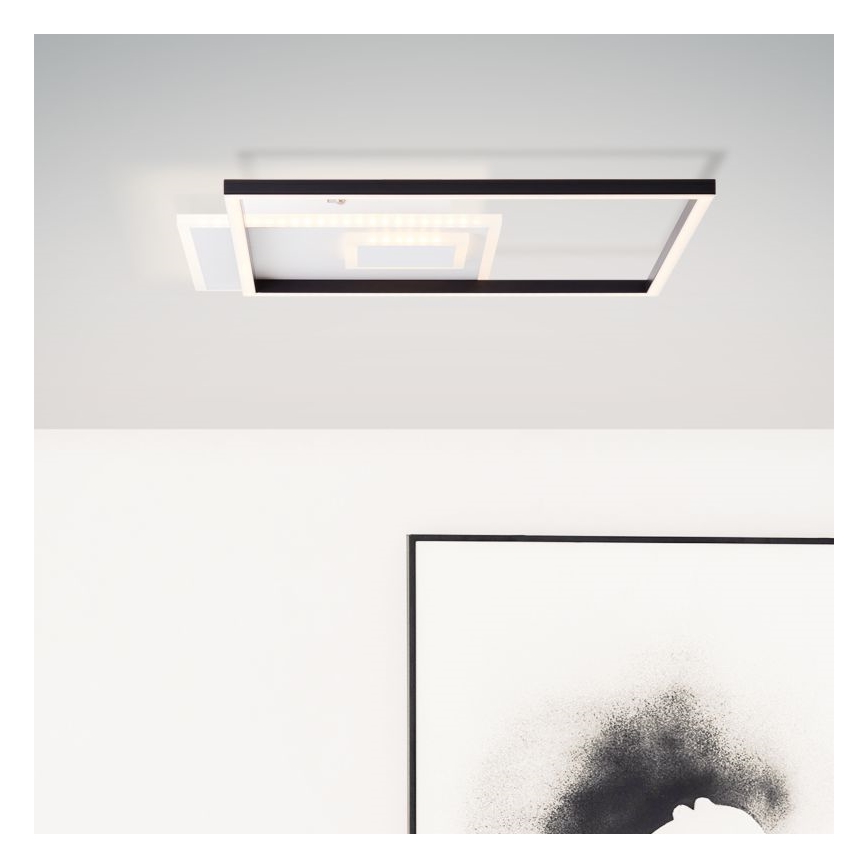 Brilliant - Plafonnier à intensité variable IORGO LED/40W/230V 3000K 43,5x43,5 cm blanc/noir