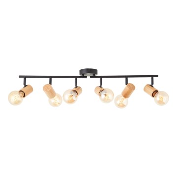 Brilliant - Luminaire à spots KERRY 6xE27/40W/230V noir/bambou
