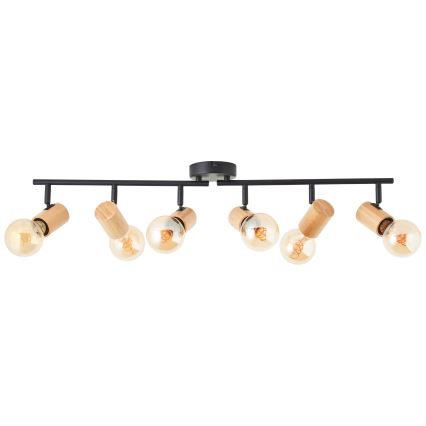 Brilliant - Luminaire à spots KERRY 6xE27/40W/230V noir/bambou