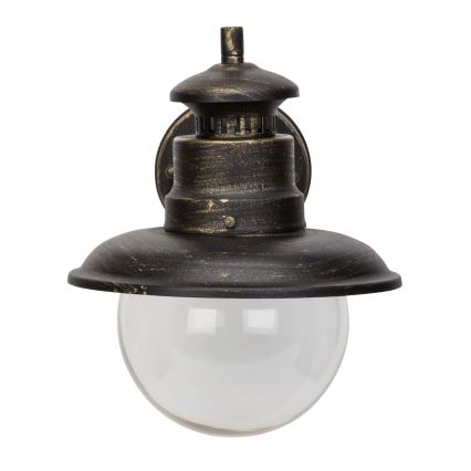 Brilliant - Outdoor-Wandleuchte ARTU 1xE27/60W/230V IP44 Patina/golden