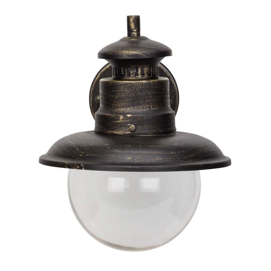 Brilliant - Outdoor-Wandleuchte ARTU 1xE27/60W/230V IP44 Patina/golden