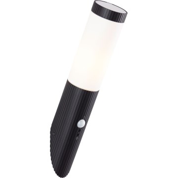 Brilliant - Outdoor-Wandleuchte mit Sensor KALEO 1xE27/10W/230V IP44 schwarz