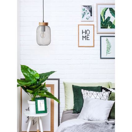 Brilliant - Pendelleuchte an Kabel GIADA 1xE27/40W/230V Ø 16 cm grau