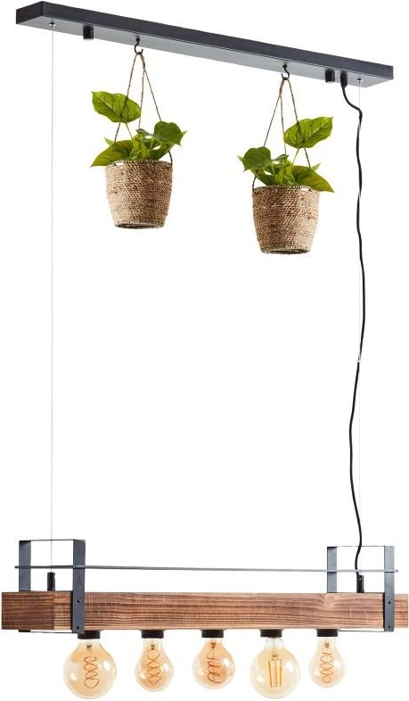 Brilliant - Pendelleuchte an Seil BANKWOOD 5xE27/28W/230V