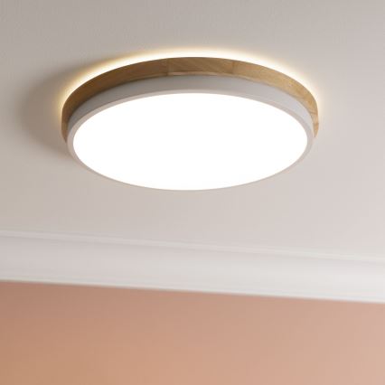 Brilliant - Plafoniera LED dimmerabile BAARLO LED/24W/230V diametro 35 cm bianco/gomma fig - FSC certificato
