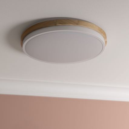 Brilliant - Plafoniera LED dimmerabile BAARLO LED/24W/230V diametro 35 cm bianco/gomma fig - FSC certificato