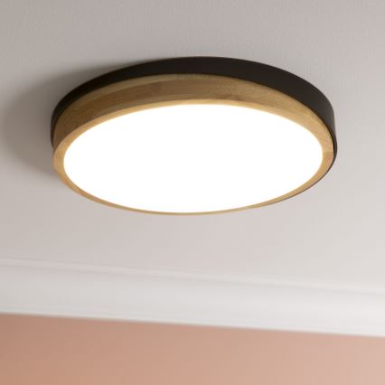 Brilliant - Plafoniera LED dimmerabile BAARLO LED/24W/230V diametro 35 cm nero/gomma fig - FSC certificato
