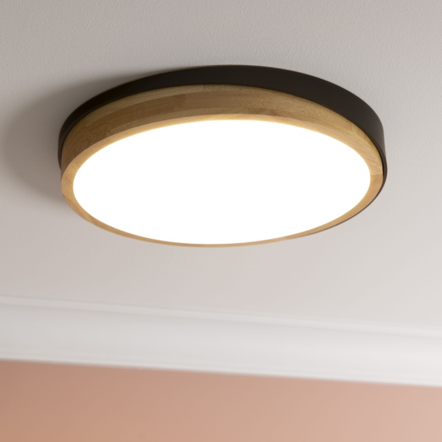 Brilliant - Plafoniera LED dimmerabile BAARLO LED/24W/230V diametro 35 cm nero/gomma fig - FSC certificato