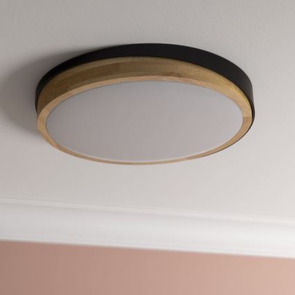 Brilliant - Plafoniera LED dimmerabile BAARLO LED/24W/230V diametro 35 cm nero/gomma fig - FSC certificato
