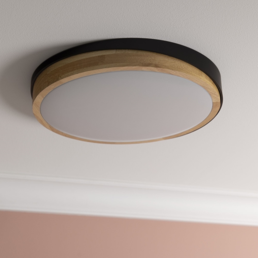 Brilliant - Plafoniera LED dimmerabile BAARLO LED/24W/230V diametro 35 cm nero/gomma fig - FSC certificato