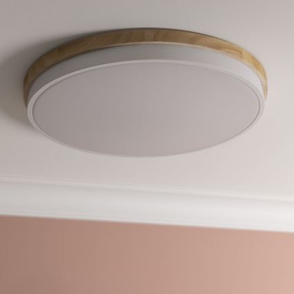 Brilliant - Plafoniera LED dimmerabile BAARLO LED/36W/230V 3000-6500K diametro 50 cm bianco/gomma fig + telecomando - FSC certificato