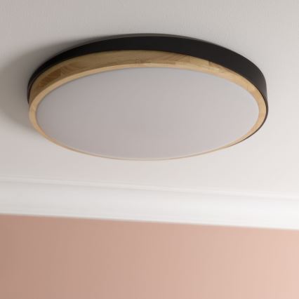 Brilliant - Plafoniera LED dimmerabile BAARLO LED/36W/230V 3000-6500K diametro 50 cm nero/gomma fig + telecomando - FSC certificato