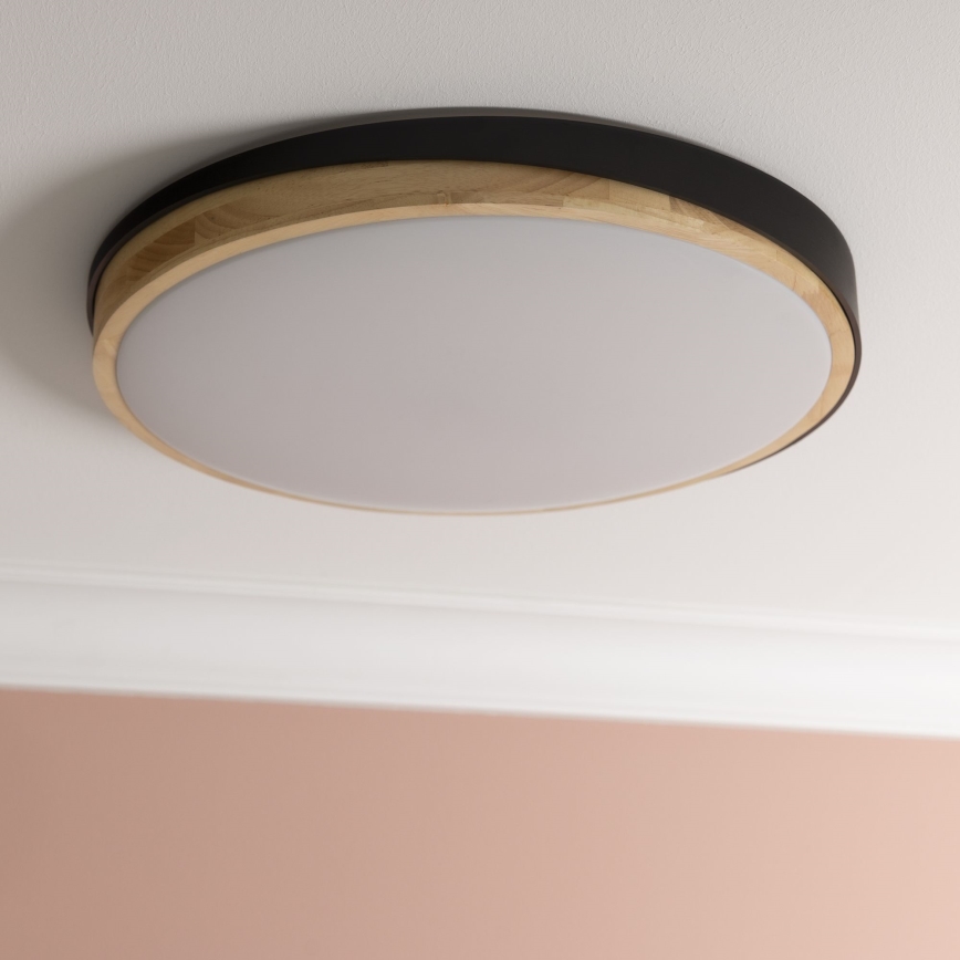 Brilliant - Plafoniera LED dimmerabile BAARLO LED/36W/230V 3000-6500K diametro 50 cm nero/gomma fig + telecomando - FSC certificato