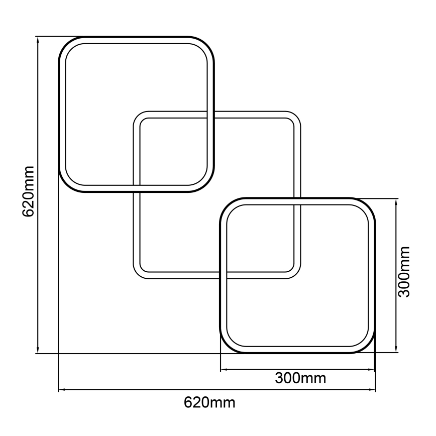 Brilliant - Plafoniera LED dimmerabile DENNET LED/40W/230V 3000K 62x62 cm