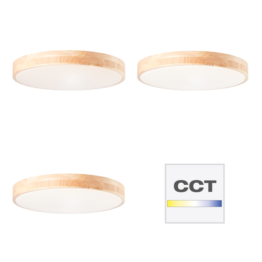 Brilliant - Plafoniera LED dimmerabile SLIMLINE LED/60W/230V 3000–6500K Ø 45 cm in legno di hevea + telecomando