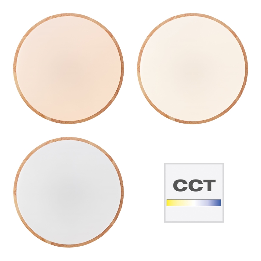 Brilliant - Plafoniera LED dimmerabile SLIMLINE LED/60W/230V 3000–6500K Ø 45 cm in legno di hevea + telecomando