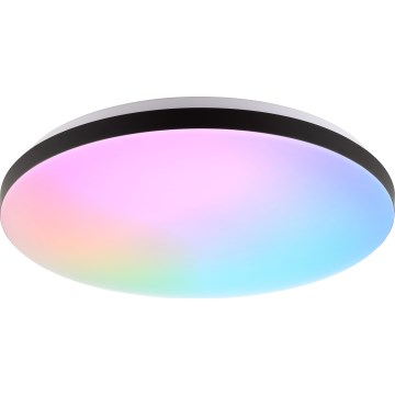 Brilliant - Plafoniera LED RGBW dimmerabile LIVIO LED/20W/230V 3000-6500K Ø 38,5 cm nera + telecomando