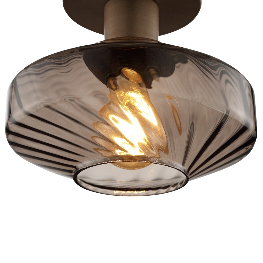 Brilliant - Plafoniera LYN 1xE27/20W/230V Ø 28 cm marrone/marrone fumé