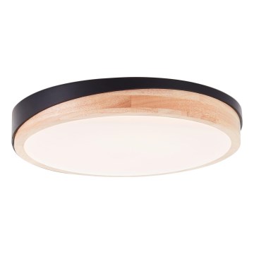 Brilliant - Plafonnier à intensité variable BAARLO LED/24W/230V d. 35 cm noir/figuier caoutchouc - FSC certifié