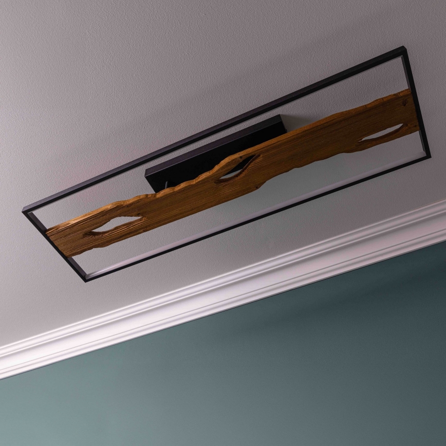 Brilliant - Plafonnier à intensité variable CHAUMONT LED/48W/230V figuier caoutchouc - FSC certifié