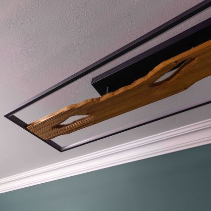 Brilliant - Plafonnier à intensité variable CHAUMONT LED/48W/230V figuier caoutchouc - FSC certifié