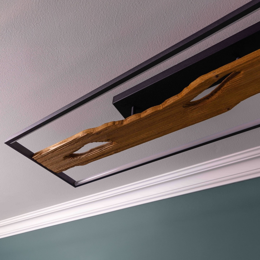 Brilliant - Plafonnier à intensité variable CHAUMONT LED/48W/230V figuier caoutchouc - FSC certifié