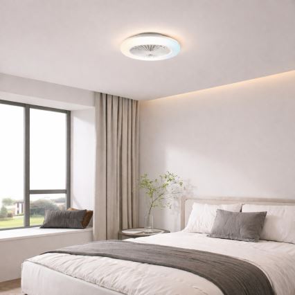 Brilliant - Plafonnier LED dimmable avec ventilateur MONTERO LED/20W/230V 2700-6500K Ø 42 cm blanc + télécommande
