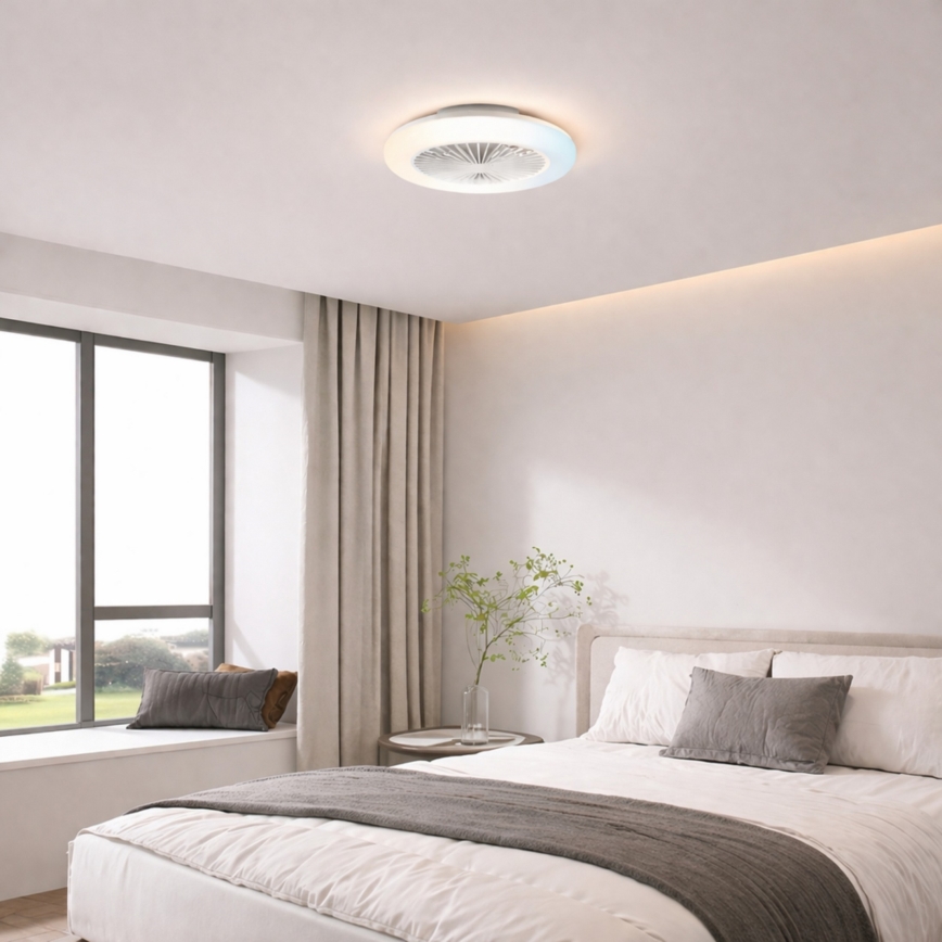 Brilliant - Plafonnier LED dimmable avec ventilateur MONTERO LED/20W/230V 2700-6500K Ø 42 cm blanc + télécommande