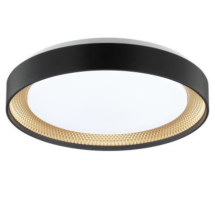 Brilliant - Plafonnier LED dimmable WALDO LED/24W/230V 3000-6500K Ø 38,5 cm noir/doré + télécommande