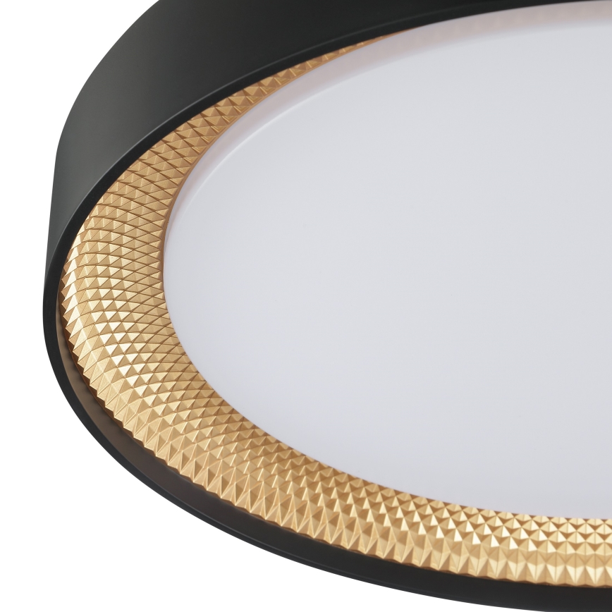 Brilliant - Plafonnier LED dimmable WALDO LED/24W/230V 3000-6500K Ø 38,5 cm noir/doré + télécommande